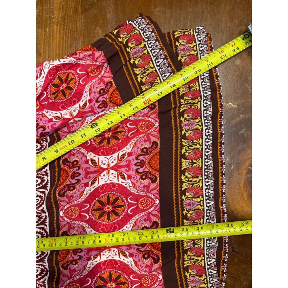Aziza Womens Boho Floral Paisley Embroidered Tassel Tunic Top Blue Pink Size M - Picture 7 of 10